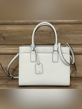 KATE SPADE Medium Cameron Satchel - Pale Sapphire Saffiano Leather - Gold HW NEW
